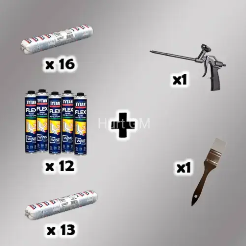 Zestaw WINS Tytan na DOMEK 120 mb obwodu okien (folie 600 ml)